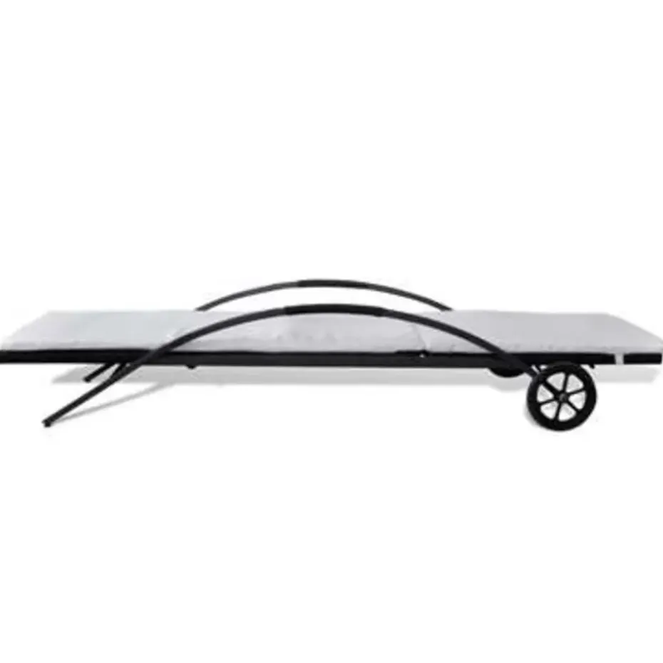 vidaXL - Ligbed - Zwart - Poly rattan