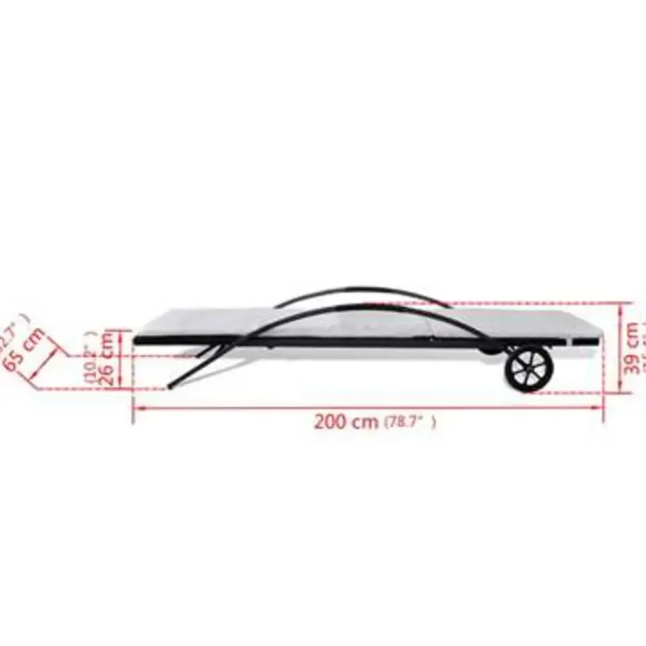 vidaXL - Ligbed - Zwart - Poly rattan