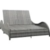 vidaXL - Ligstoel - Antraciet - Poly rattan - 200 x 132 x 45 cm
