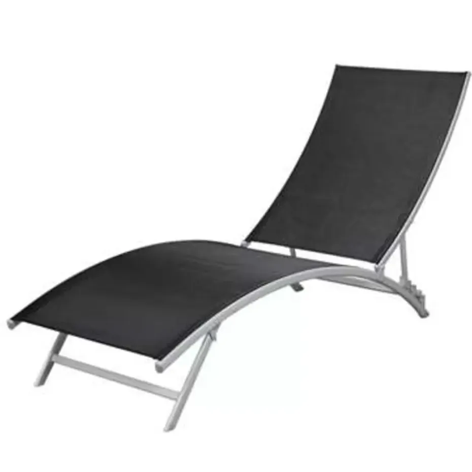 vidaXL - Ligstoelen - Zwart - Stof
