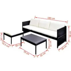 vidaXL - Lounge Sets - Zwart - Poly rattan