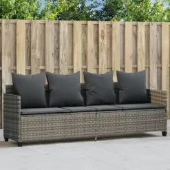 vidaXL - loungebank - Grijs - Poly rattan