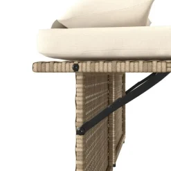 vidaXL - Loungebanken Verstelbare met crème kussens - Beige - 113x61x87 cm