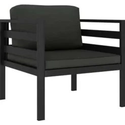 vidaXL - Loungeset - Antraciet - Aluminium