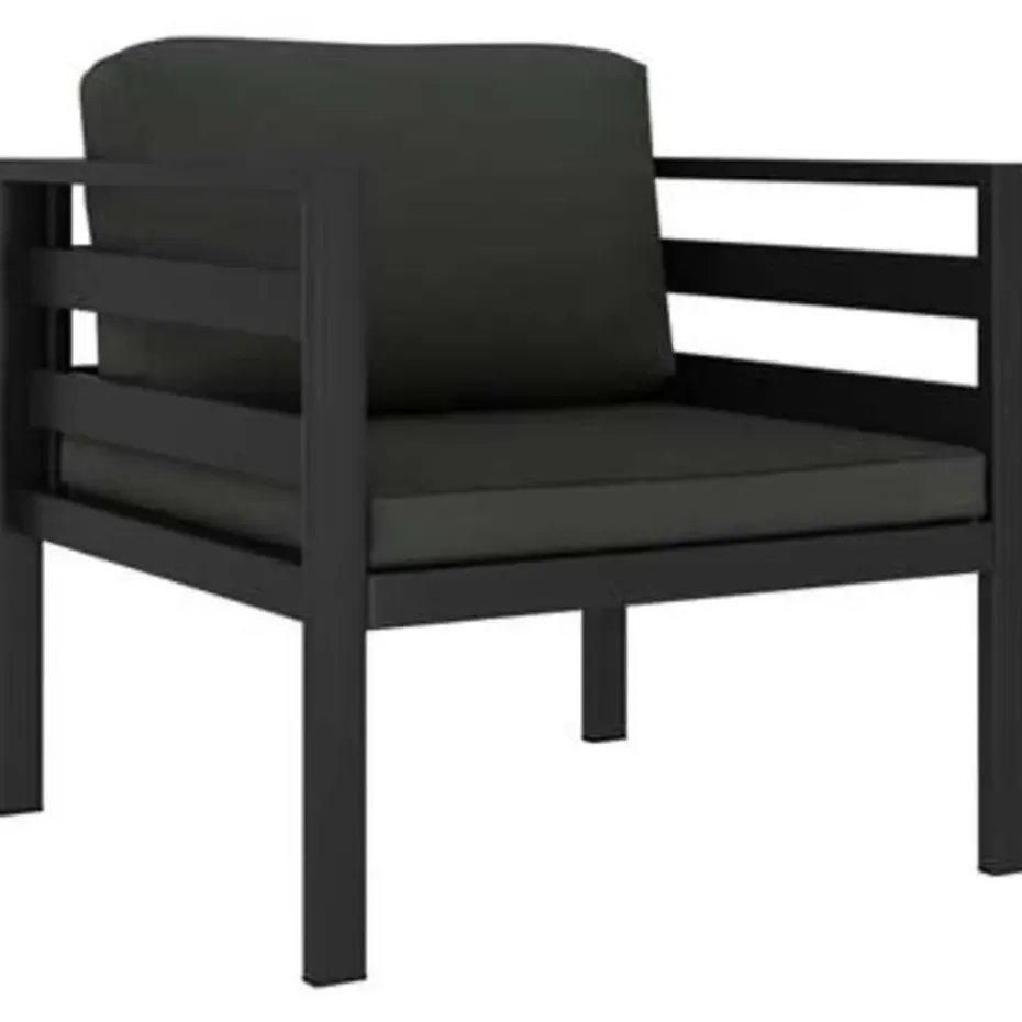 vidaXL - Loungeset - Antraciet - Aluminium