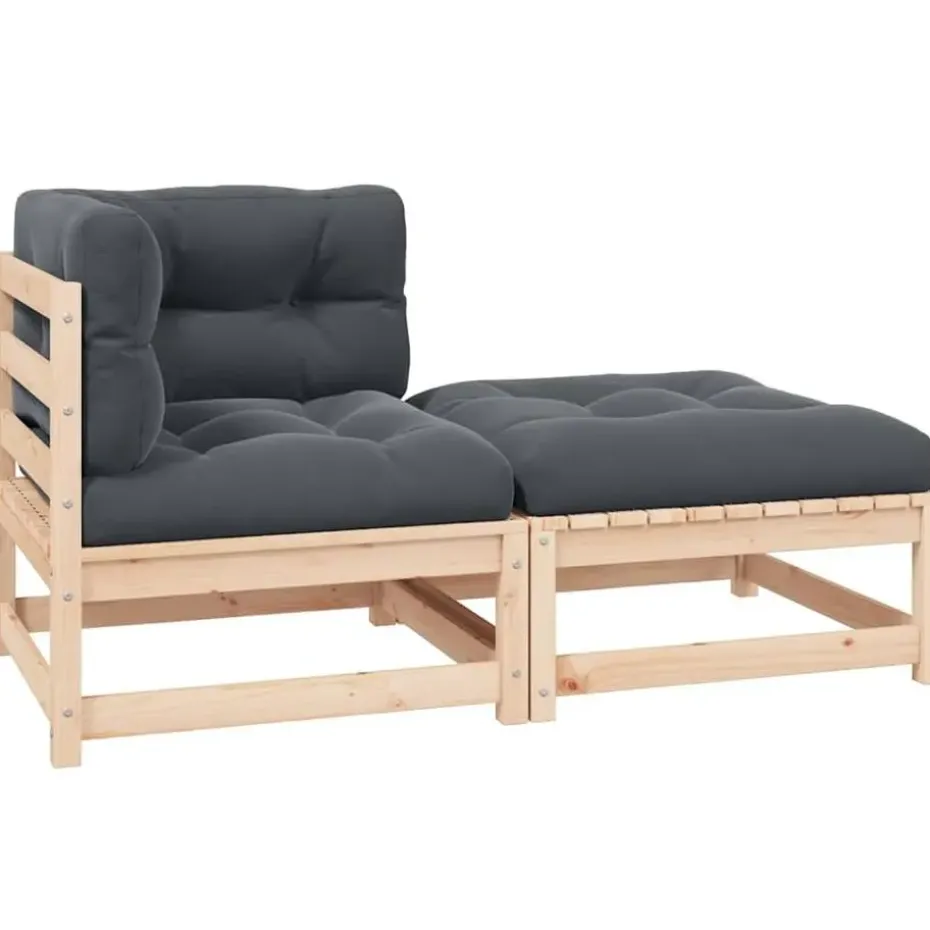 vidaXL - Loungeset - Antraciet - Grenenhout
