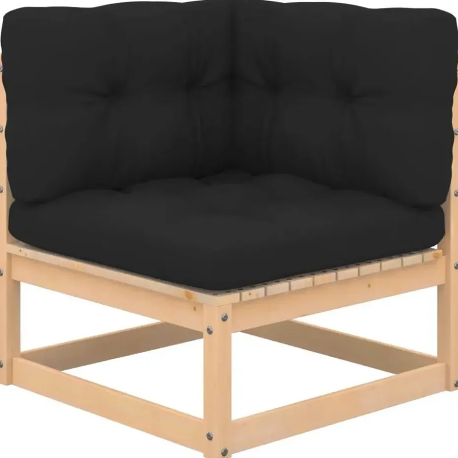 vidaXL - Loungeset - Antraciet - Grenenhout - 3 stuks - Met kussens