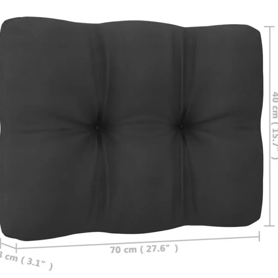 vidaXL - Loungeset - Antraciet - Grenenhout - 3 stuks - Met kussens