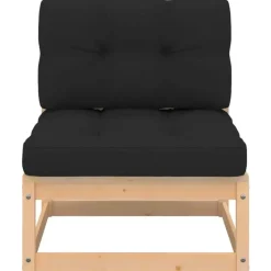 vidaXL - Loungeset - Antraciet - Grenenhout - 3 stuks - Met kussens
