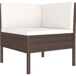 vidaXL - Loungeset - Bruin - Poly rattan - 6 stuks - Met kussens
