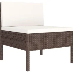 vidaXL - Loungeset - Bruin - Poly rattan - 6 stuks - Met kussens