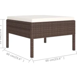 vidaXL - Loungeset - Bruin - Poly rattan - 6 stuks - Met kussens