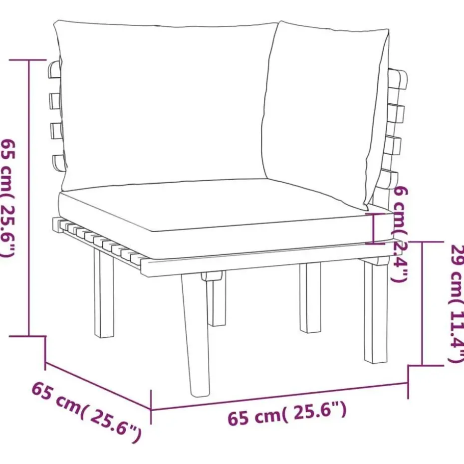 vidaXL - Loungeset - Bruin - Acaciahout