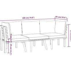 vidaXL - Loungeset - Bruin - Acaciahout