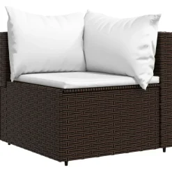 vidaXL - Loungeset - Bruin - Poly rattan - 3 stuks - Met kussens