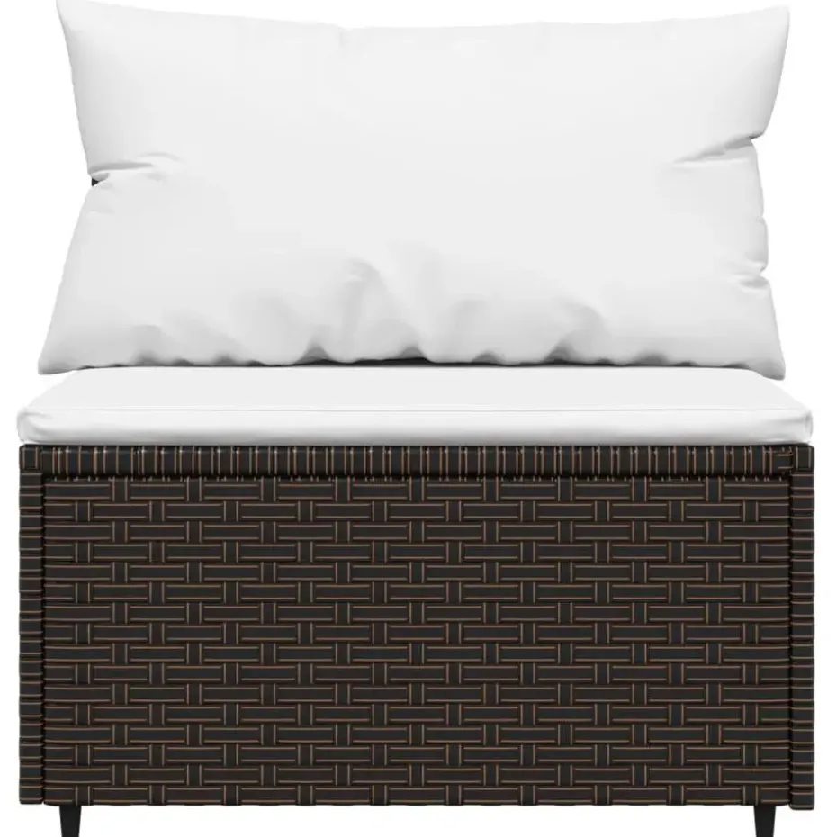 vidaXL - Loungeset - Bruin - Poly rattan - 3 stuks - Met kussens