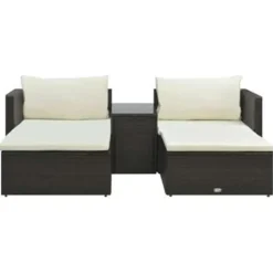 vidaXL - Loungeset - Bruin - Poly rattan