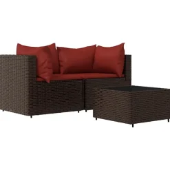 vidaXL - Loungeset - Bruin - Poly rattan