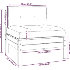 vidaXL - Loungeset - Crème - Grenenhout