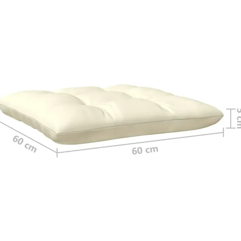 vidaXL - Loungeset - Crème - Grenenhout - 3 stuks - Met kussens