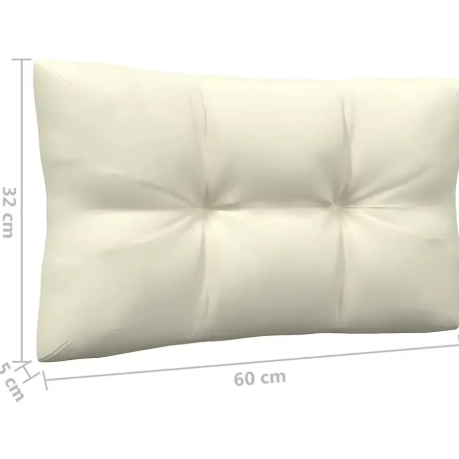 vidaXL - Loungeset - Crème - Grenenhout - 3 stuks - Met kussens