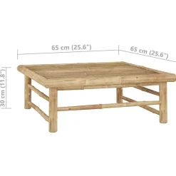 vidaXL - Loungeset - Crèmewitte - Bamboe - 5 stuks - Met kussens