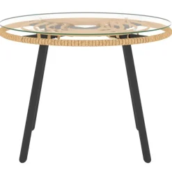 vidaXL - Loungeset - Donkergrijs - Poly rattan - 3 stuks - Met kussens