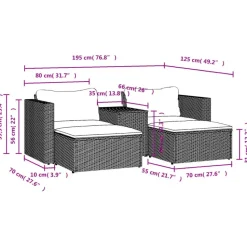 vidaXL - Loungeset - Grijs - Poly rattan