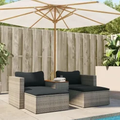 vidaXL - Loungeset - Grijs - Poly rattan