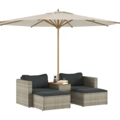 vidaXL - Loungeset - Grijs - Poly rattan