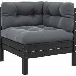 vidaXL - Loungeset - Grijs - Grenenhout - 3 stuks - Met kussens