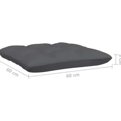 vidaXL - Loungeset - Grijs - Grenenhout - 3 stuks - Met kussens