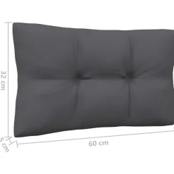 vidaXL - Loungeset - Grijs - Grenenhout - 3 stuks - Met kussens
