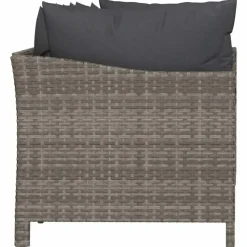 vidaXL - Loungeset - Grijs - Poly rattan - 4 stuks - Met kussens