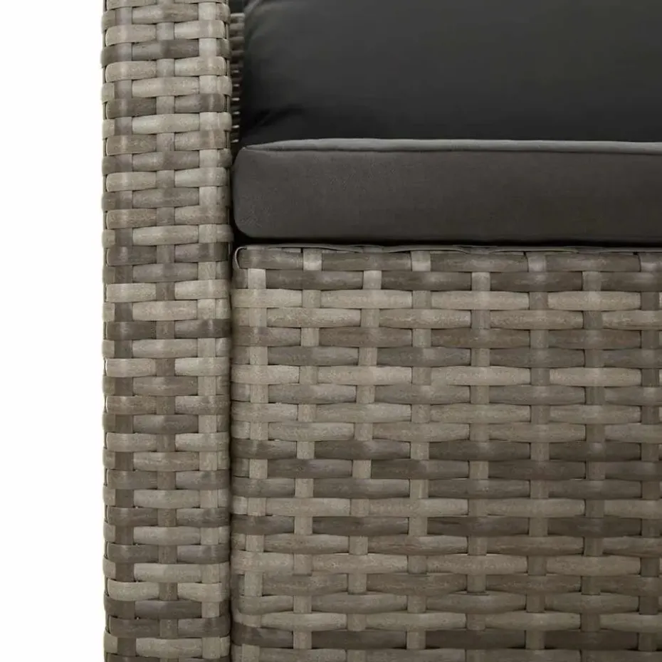 vidaXL - Loungeset - Grijs - Poly rattan - 4 stuks - Met kussens