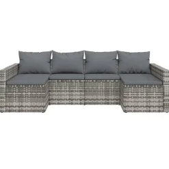 vidaXL - Loungeset - Grijs - Poly rattan - 2 stuks -Met kussens