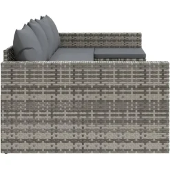 vidaXL - Loungeset - Grijs - Poly rattan - 2 stuks -Met kussens