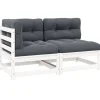 vidaXL - Loungeset - Wit - Grenenhout