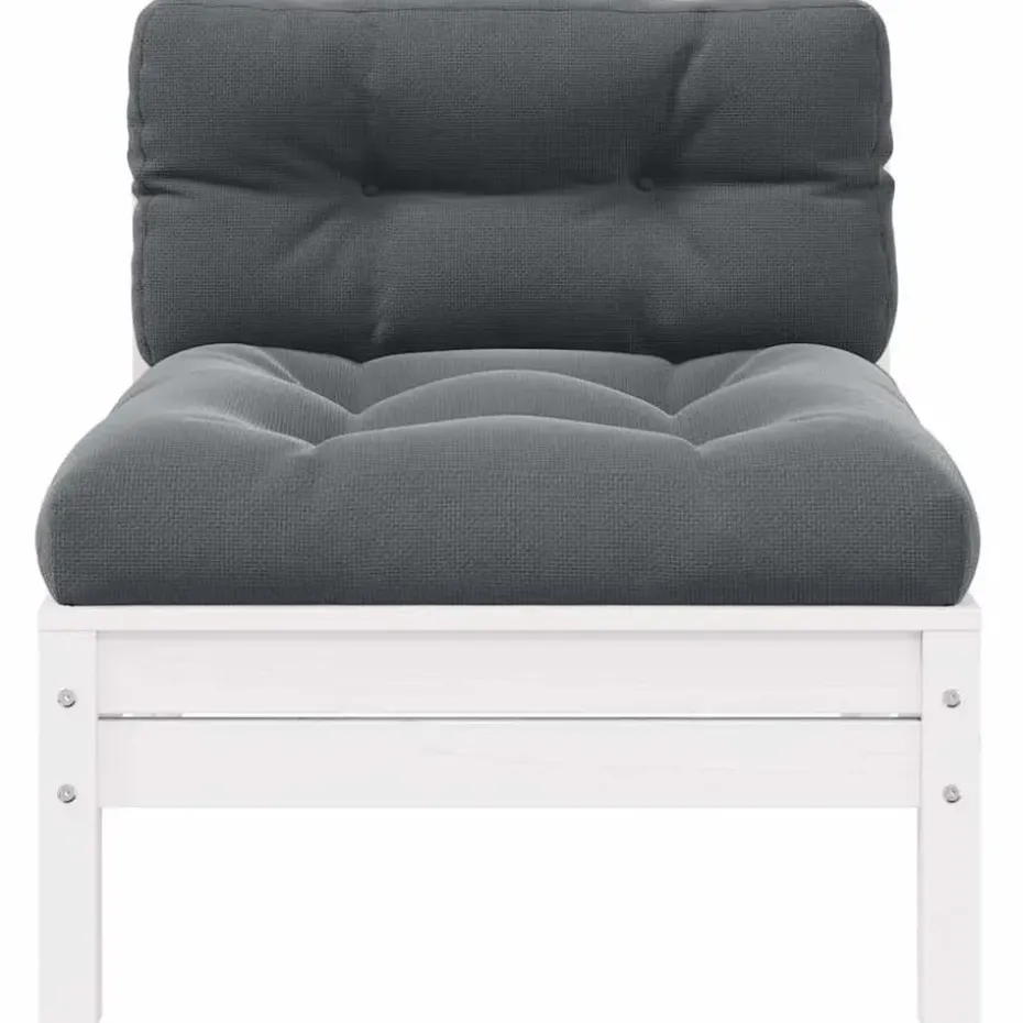 vidaXL - Loungeset - Wit - Grenenhout - 3 stuks - Met kussens