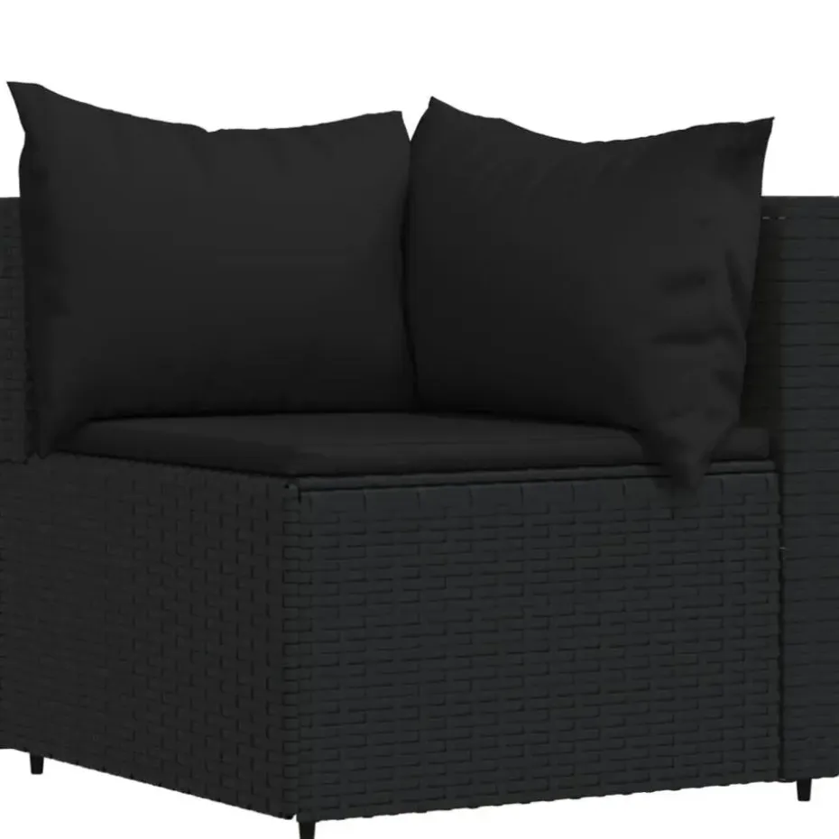 vidaXL - Loungeset - Zwart - Poly rattan