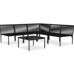 vidaXL - Loungeset - Zwart - PVC