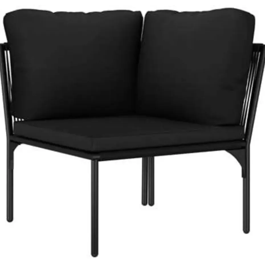 vidaXL - Loungeset - Zwart - PVC