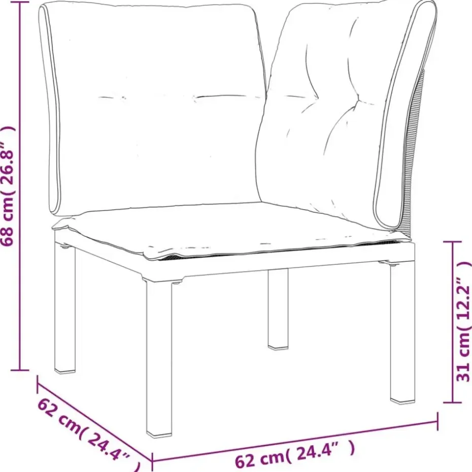 vidaXL - Loungeset - Zwart - Poly rattan
