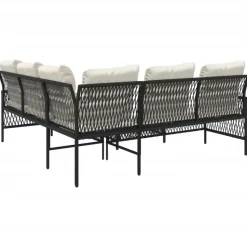 vidaXL - Loungeset - Zwart - Poly rattan