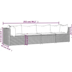 vidaXL - Loungeset - Zwart - Poly rattan