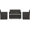 vidaXL - Loungeset - Zwart - Poly rattan