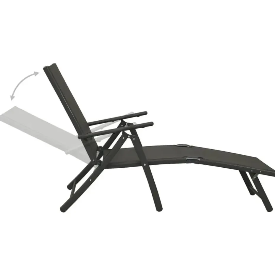 vidaXL - Loungeset - Zwart - Aluminium