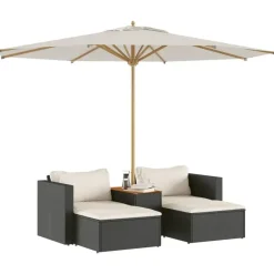 vidaXL - Loungeset - Zwart - Poly rattan