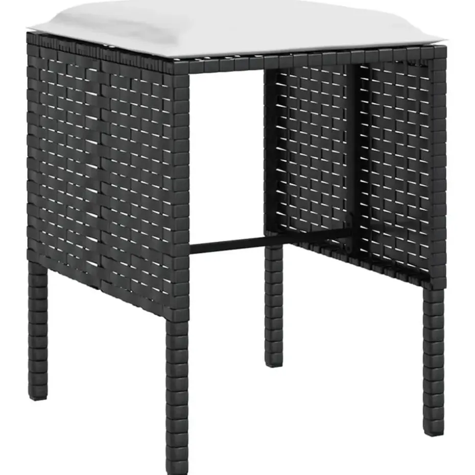 vidaXL - Loungeset (dinning) - Zwart - Poly rattan - 5 stuks - Met kussens