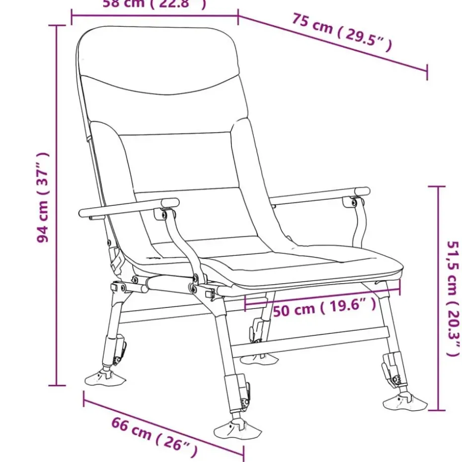 vidaXL - Loungestoel met armleuning - Groen - Staal